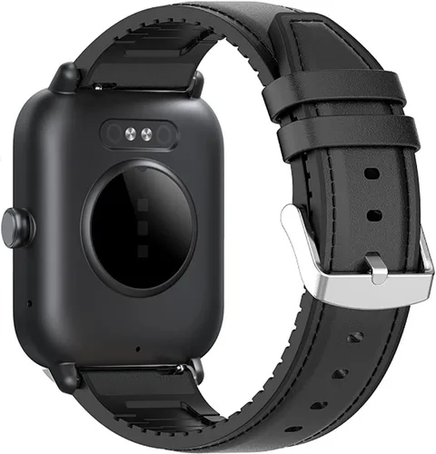Vista 4 de Lamshaw Correa compatible con TOZO S3 Smart Watch, correa de repuesto de silicona de cuero transpirable compatible con TOZO S3, S5 Smart Watch Negro
