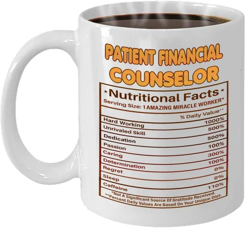 Vista 2 de Taza de Consejero Financiero de Pacientes Regalos a Granel Para Oficina Mujeres Hombres Amigos del Trabajo Compañeros de Trabajo, Taza de Café
