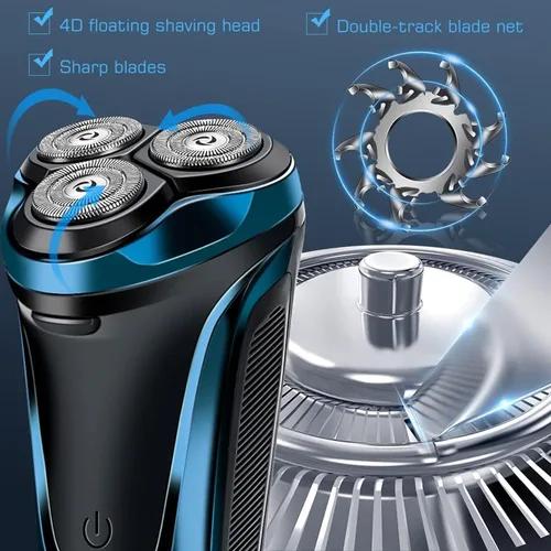Vista 5 de Snapbuy - Maquinilla de afeitar eléctrica para hombres, Snapbuy Pro of Father, afeitadora giratoria de cabeza flotante 4D, afeitadora eléctrica