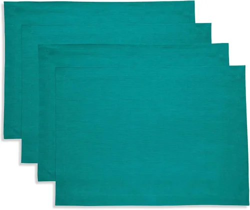 Vista 122 de Solino Home Juego de 4 manteles individuales blancos de 100 % lino puro de 14 x 14 pulgadas para invierno, San Valentín, primavera, Pascua, Fete