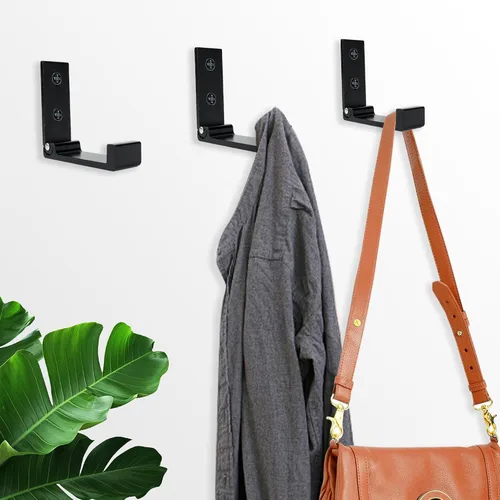 Vista 4 de Aynoo Gancho plegable para abrigos, 2 ganchos de pared plegables, ganchos de metal resistente para toallas, paquete de 2