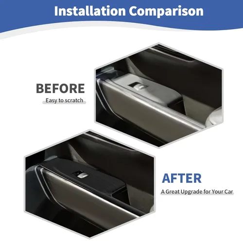 Vista 2 de RT-TCZ Panel de interruptor de ventana eléctrica Silverado para Chevy Silverado 2019-2021 para GMC Sierra 2019-2022, accesorios interiores de grano