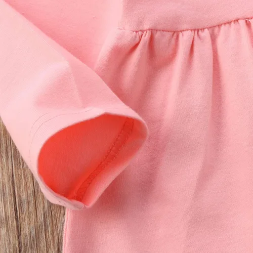 Vista 5 de Conjunto de ropa de invierno para niñas pequeñas, con volantes, con parte superior de túnica a rayas, 2