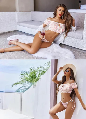 Vista 79 de Avidlove - Conjunto de brasier y braga con volantes, conjunto de lencería tipo babydoll de malla
