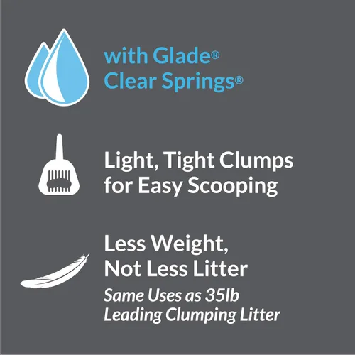 Vista 6 de Purina Tidy Cats LightWeight Glade Clear Springs Arena aglomerante con bajo contenido de polvo para múltiples gatos, 6 lbs (2.72 kg), tarro