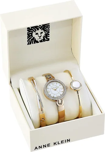 Vista 2 de Anne Klein Juego de reloj y pulsera de cristal para mujer