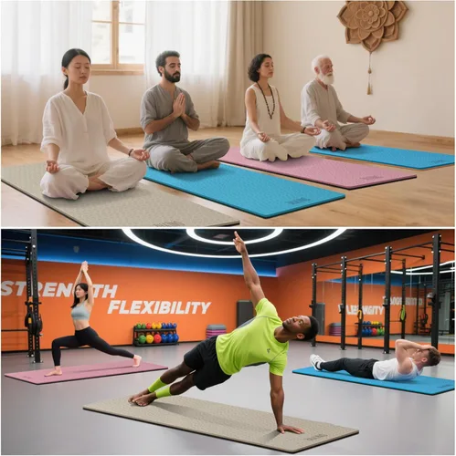 Vista 6 de Tapete de yoga extra largo y ancho para hombres y mujeres altos, 2.992 x 1.283 x 0.276 in, TPE de alta densidad antideslizante en ambos lados
