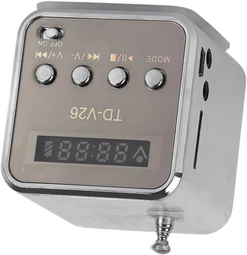 Vista 4 de Radio pequeña, reproductor de música USB de 2.0 x 2.0 x 2.0 in, reproductor de MP3 MP4 SD TF USB mini radio adecuado para reuniones familiares