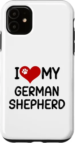 Vista 8 de I Love My German Shepherd Pet Dog Breed Retro Heart Case for iPhone 17