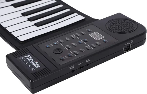 Vista 6 de Piano enrollable, portátil de 61 teclas enrollables, de silicona suave, flexible, teclado electrónico, para el hogar, escuela, para regalo