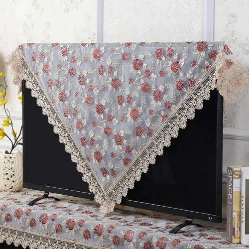 Vista 6 de IsolaY Mantel de encaje bordado para el hogar, boda, banquete, fiesta, manteles, muebles, mantel para el hogar, café, rectangular, 59.1 x 118.1 in