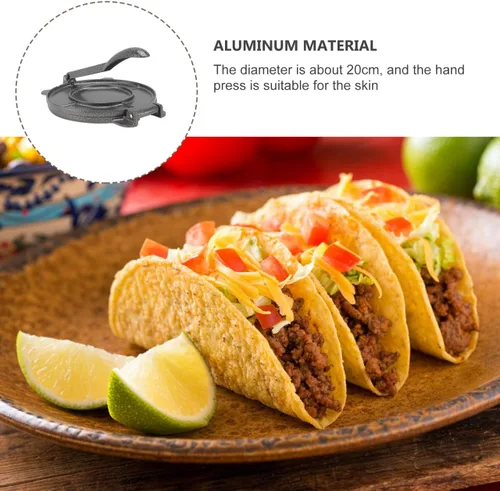 Vista 2 de BESPORTBLE Prensa de aluminio para hacer tortillas, máquina de prensa de masa antiadherente de 8.26 pulgadas para tortillas de maíz, pan y alimentos
