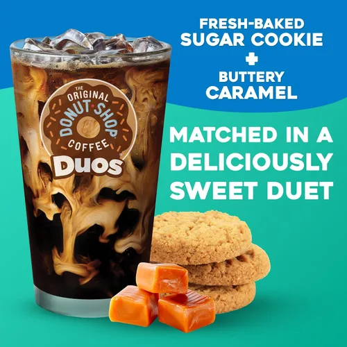 Vista 5 de The Original Donut Shop ICED Duos Cookies + Caramel Coffee, Keurig Cápsulas K-Cup de una sola porción, 60 unidades (6 paquetes de 10)