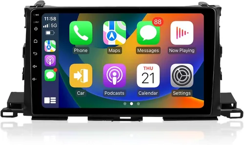 Vista 9 de Estéreo de coche Apple CarPlay con DSP, ViaBecs Radio táctil de 10.2 pulgadas de 6GB 128GB para Toyota Highlander 2008-2013, Unidad principal que