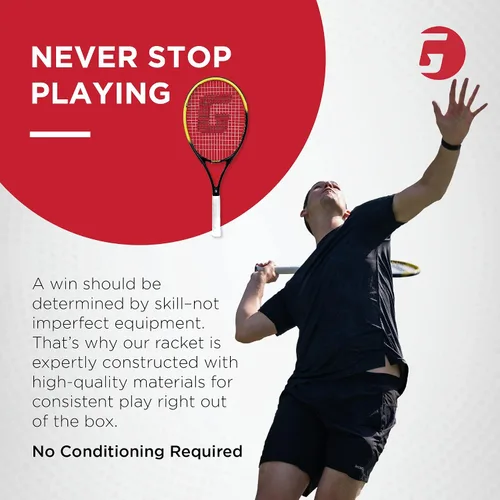 Vista 6 de Gamma Tour Ace - Raqueta de tenis de 27 pulgadas, raqueta prémium preencordada para adultos, para hombres y mujeres, gran punto dulce, equilibrio