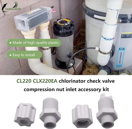 Vista 6 de CL220 CLX220EA Kit de montaje de entrada de tuerca de compresión de válvula de retención de clorador para alimentador 1/4 "reemplazo tuerca
