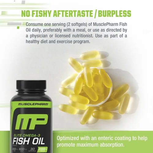 Vista 8 de MusclePharm Essentials - Aceite de pescado Elite Omega 3, apoya las articulaciones, el rendimiento muscular y la recuperación, salud cerebral