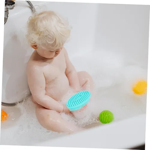 Vista 4 de NOLITOY Cepillo de baño suave para limpieza de la piel, 2 piezas, promueve el desarrollo sensorial, la unión emocional para una estimulación táctil