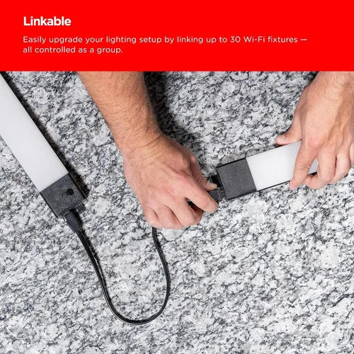 Vista 5 de UltraPro Luces inteligentes Wi-Fi de 18 pulgadas para debajo del gabinete, cambio de color, compatible con Alexa, funciona con Google Assistant