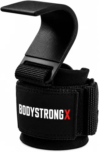 Vista 5 de Weight Lifting Hooks (Pair) – Heavy Duty Wrist Support Hooks for Deadlifts, Pull Ups, Shrugs & Rows – Non-Slip Steel Gym Hooks with Padded Neoprene