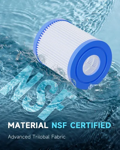 Vista 2 de AQUALTRA Filtro tipo I compatible con 58093/58511/58381, filtro de piscina sobre el suelo de 3.5 x 3.1 pulgadas, paquete de 6