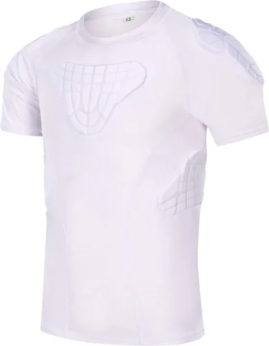 Vista 10 de DGXINJUN Protector acolchado de costilla de fútbol para niños y niñas, protector de corazón, camiseta de esternón, rugby y béisbol