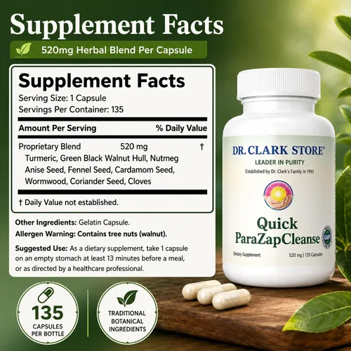 Vista 9 de Dr Clark Store Suplemento de limpieza rápida para-Zap, 520 mg, 135 cápsulas