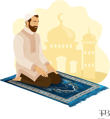 Vista 3 de TB - Alfombra de oración islámica gruesa y suave, alfombra musulmana única árabe, turca, africana, diseño bordado, cuentas de oración diaria, Azul