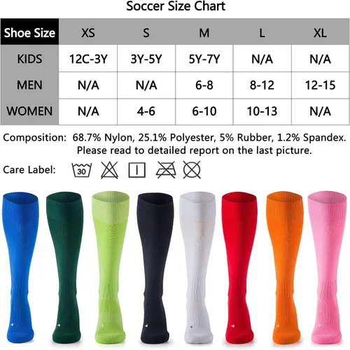 Vista 2 de Paquete de 2 3 calcetines de béisbol de fútbol y sóftbol para jóvenes y adultos, calcetines multideportivos