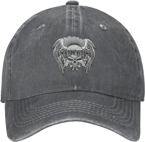 Vista 2 de Cowboy Hat Trendy Hats for Man and Women Djustable Four Season Outdoor Baseball Cap of Hell Skull with Angel Deep Heather