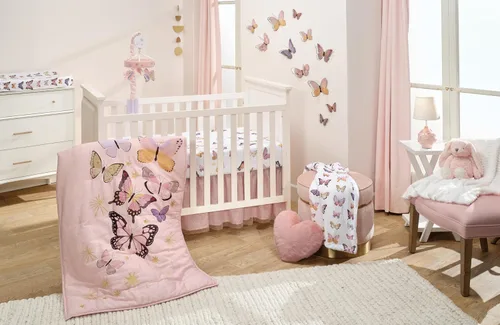Vista 6 de Lambs & Ivy Butterfly Dreams - Funda para cambiador de forro polar suave, color blanco
