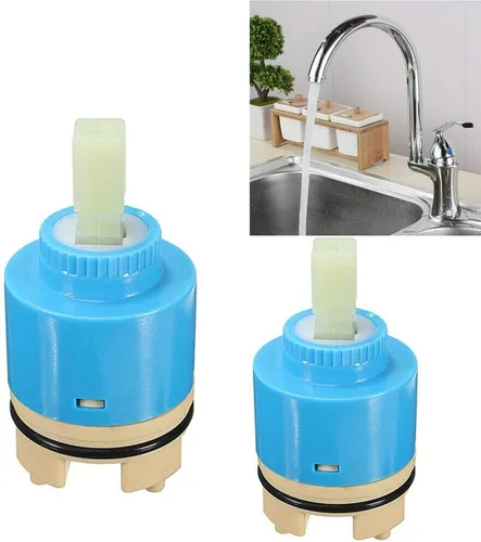 Vista 4 de Cartucho de repuesto para válvula de grifo, cartucho de disco de cerámica para lavabo de cocina de una sola manija, piezas de grifo de baño