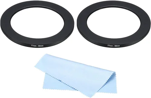 Vista 17 de PATIKIL Anillo de metal con paño de limpieza, paquete de 2 anillos adaptadores de filtro de lente de cámara, anillo adaptador de filtro de aluminio