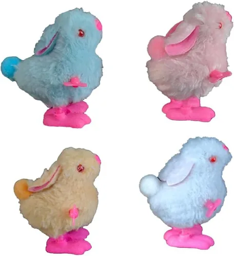 Vista 7 de YUERFEILA Juguete de conejo y pollito saltador, juguete de cuerda de Pascua para pollitos y pollos saltadores, regalos de fiesta