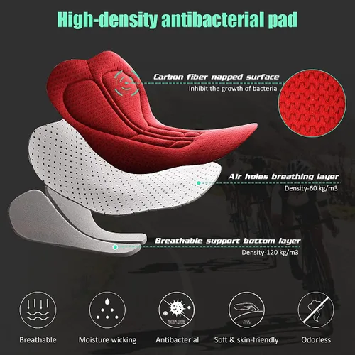 Vista 6 de CATENA - Mallas de ciclismo para hombre, acolchadas en 3D, transpirables
