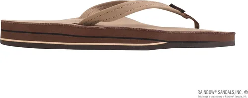Vista 4 de Rainbow Sandals Sandalias de cuero con doble capa y correa estrecha para mujer