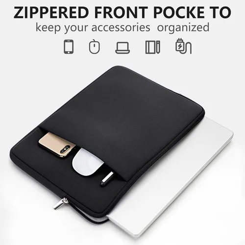 Vista 5 de Funda para laptop de 11 a 11.6 pulgadas, a prueba de golpes, funda protectora acolchada para computadora con bolsillo, compatible con MacBook Acer