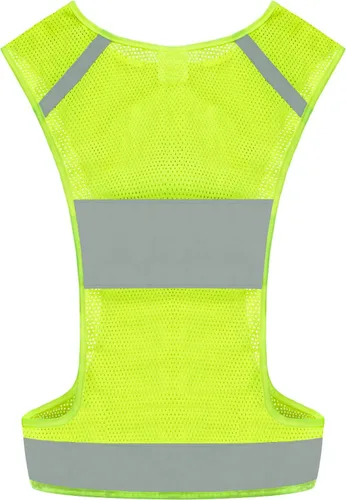 Vista 4 de Chaleco reflectante de seguridad para correr con bolsillo para correr, andar en bicicleta