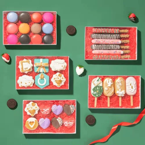 Vista 5 de RomanticBaking Paquete de 10 cajas transparentes para galletas de 9 1/2" x 6" x 1 1/4" pulgadas con ventana, cajas de panadería, cajas