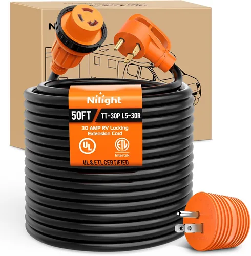 Vista 11 de Nilight Cable de Extensión para Secadora EV de 15 Pies 3 Clavijas 30 Amperios NEMA 10-30P 10-30R Cable de Extensiones Antiguas Servicio Pesado