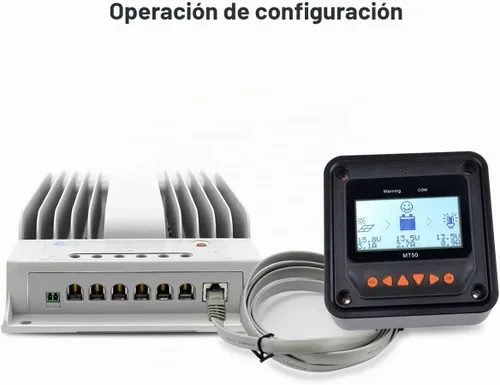 Vista 5 de EPEVER MPPT Controlador de carga solar - Controlador de carga de panel solar automático de 20 A 12 V/24 V con Max.PV 150V, medidor remoto, sensor