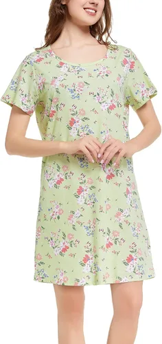 Vista 3 de Camisón de manga corta para mujer, ropa de dormir para casa, ropa de dormir, pijama con estampado casual