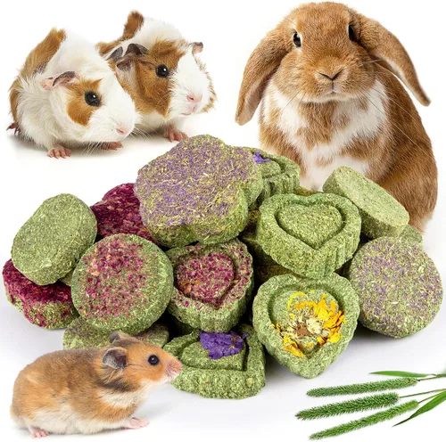 Vista 7 de Sofier Timothy Heno Treats - 16 golosinas masticables naturales para dientes hechos a mano para conejo, chinchilla, jerbo, rata, hámster juguetes