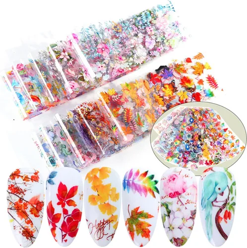 Vista 13 de Calcomanías de transferencia de papel de uñas de Navidad, 10 hojas de calcomanías de arte de uñas de Navidad, calcomanías de invierno, Papá Noel