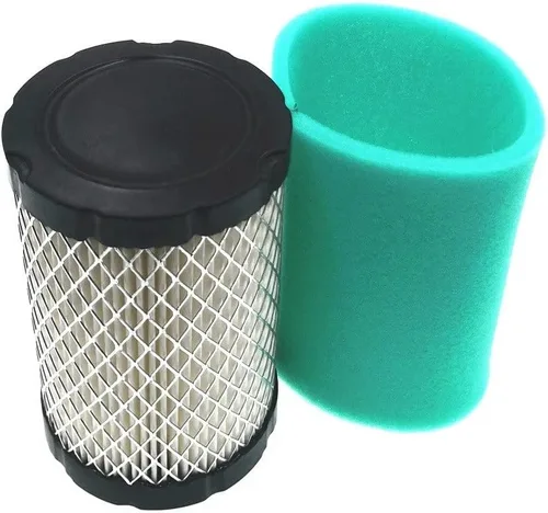 Vista 2 de Paquete de 3 filtros de aire MIU14395 con prefiltro de repuesto para John Deere GY21435 MIU13038 MIU13963 se adapta a D100 D105 D110 D130 Z225 Z235