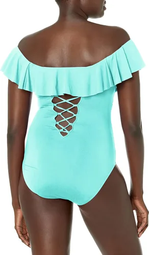 Vista 2 de La Blanca Women's Island Goddess Off Shoulder Ruffle One Piece Swimsuit