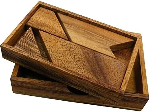 Vista 2 de Rompecabezas de letras T en una caja de madera - Rompecabezas de rompecabezas para el cerebro, construye la letra T