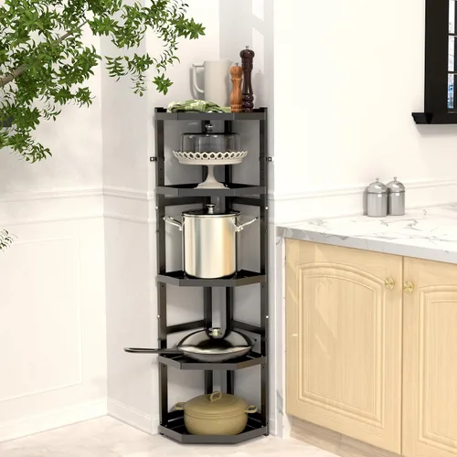 Vista 2 de Estante ajustable multifuncional de 5 niveles para sartenes y ollas para cocina, organizador de sartenes, organización y almacenamiento de ollas