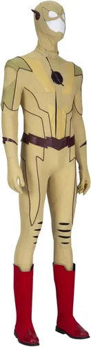 Vista 3 de Disfraz de hombre intermitente para cosplay de Barry Allen, disfraz de carnaval de Halloween