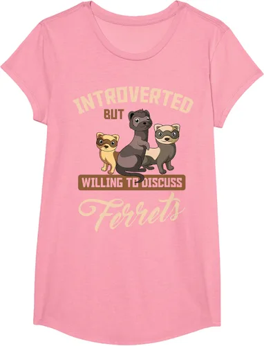 Vista 103 de Camiseta para amantes de los animales de los hurones, Negro, S